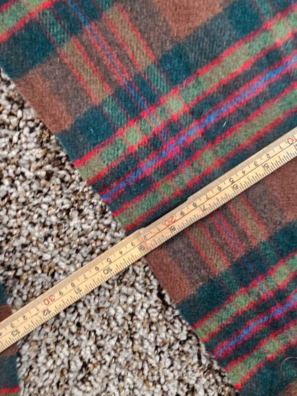 John Muir Way Tartan Scotland Plaid Scarf Brown Green Purple w/ Fringe